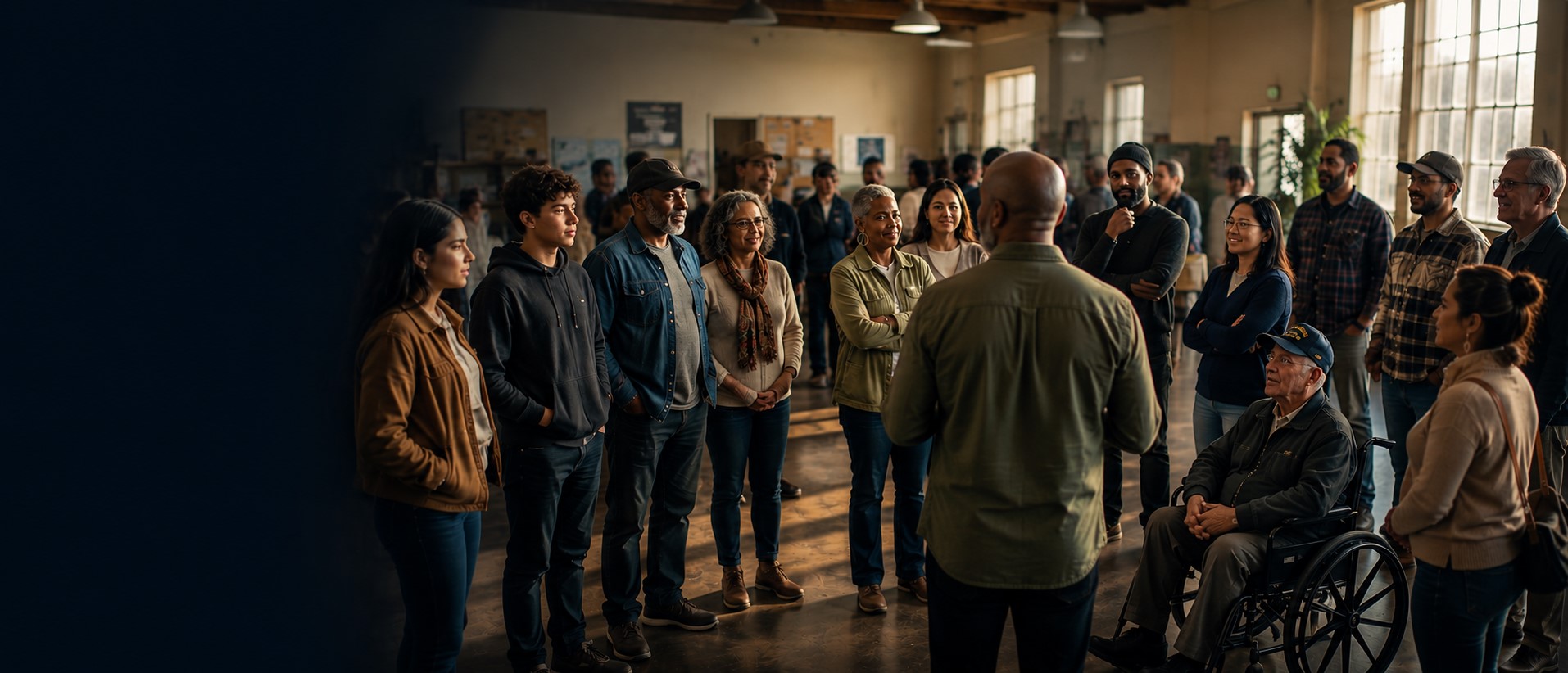 People from different generations and communities gathered together in conversation