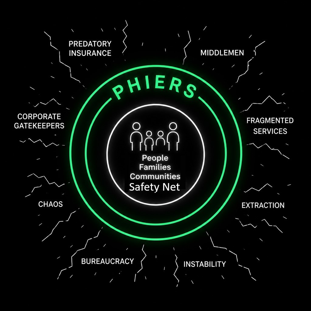 PHIERS system firewall - four connected faces